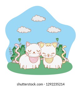 cat outdoors cartoon