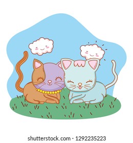 cat outdoors cartoon