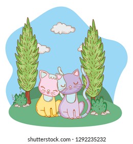 cat outdoors cartoon