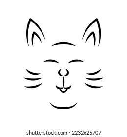 cat outline design mascot kawaii