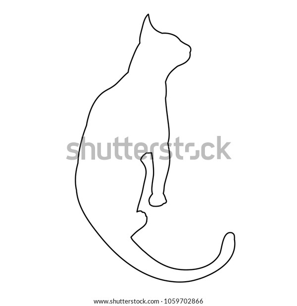 Cat Outline Icon Stock Vector (Royalty Free) 1059702866