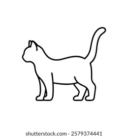 Cat outline icon vector illustration design. Cat line art.