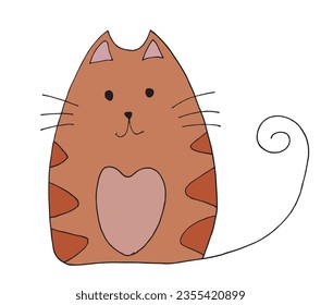 Cat outline illustration vector image. 
Hand drawn cat artwork. 
Simple cute original logo.
Hand drawn vector illustration for posters, cards, t-shirts.
