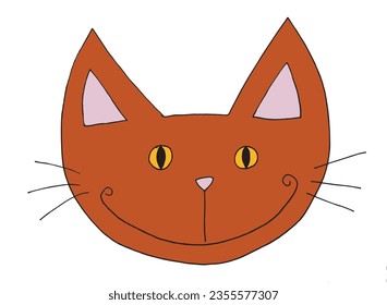 Cat outline illustration vector image. 
Hand drawn cat artwork. 
Simple cute original logo.
Hand drawn vector illustration for posters, cards, t-shirts.