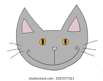 Cat outline illustration vector image. 
Hand drawn cat artwork. 
Simple cute original logo.
Hand drawn vector illustration for posters, cards, t-shirts.