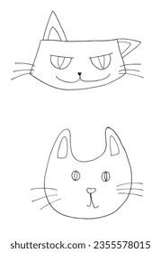 Cat outline illustration vector image. 
Hand drawn cat artwork. 
Simple cute original logo.
Hand drawn vector illustration for posters, cards, t-shirts.