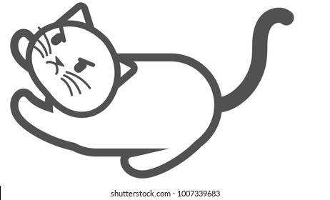 Cat outline isolated vector illustration