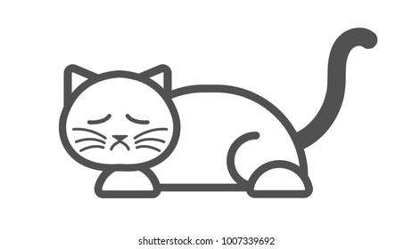 Cat outline isolated vector illustration
