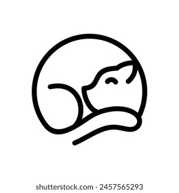 cat outline logo design vector template