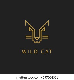 cat outline logo simple vector image line art abstract luxury wild minimalistic geometric