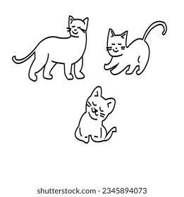 Cat Outline Seamless Vector Pattern