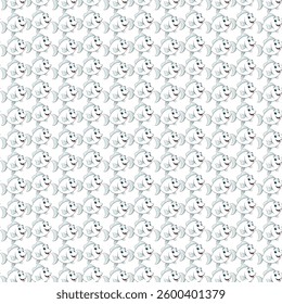 Cat Outline Seamless Vector Pattern