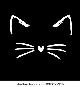 Cat outline vector design. Cute cat 