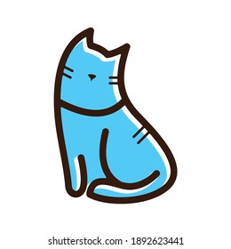 cat outline vector illustration template