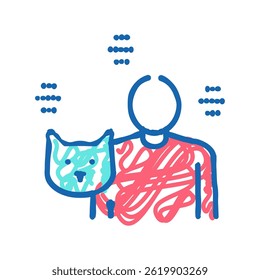 cat owner doodle icon sketch vector. cat owner sign. isolated symbol illustration
