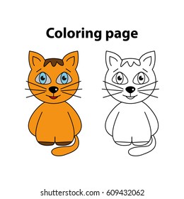 cat - painting page, game for children (kids)