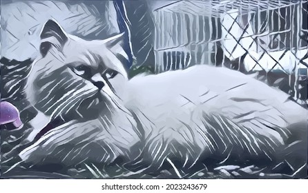 Cat painting,  very cool color and realistic 