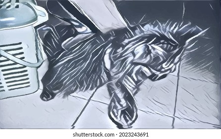 Cat painting,  very cool color and realistic 