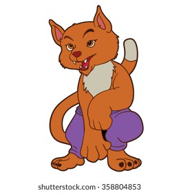 cat with pant cartoon