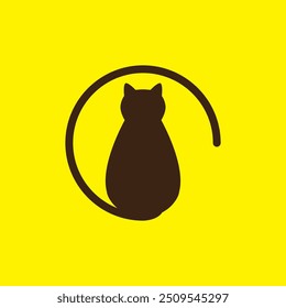 cat paradise logo design flach vektor