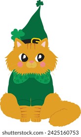 Cat with Patrick's Day hat