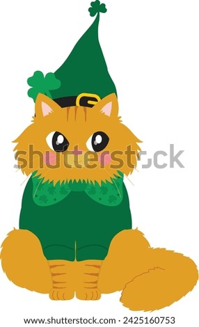 Cat with Patrick's Day hat