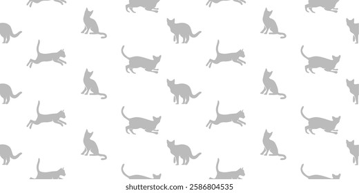 cat pattern background. cat silhouette pattern background. Seamless pattern with silhouettes of cats.