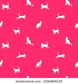 cat pattern background. cat silhouette pattern background. Seamless pattern with silhouettes of cats.