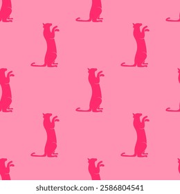 cat pattern background. cat silhouette pattern background. Seamless pattern with silhouettes of cats.