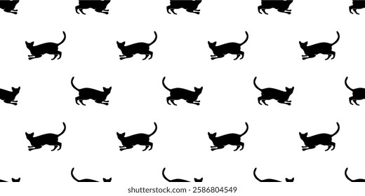 cat pattern background. cat silhouette pattern background. Seamless pattern with silhouettes of cats.