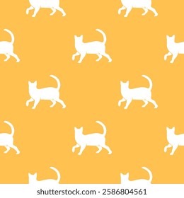 cat pattern background. cat silhouette pattern background. Seamless pattern with silhouettes of cats.