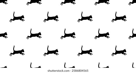 cat pattern background. cat silhouette pattern background. Seamless pattern with silhouettes of cats.