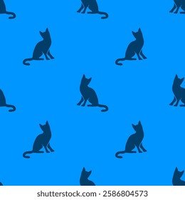 cat pattern background. cat silhouette pattern background. Seamless pattern with silhouettes of cats.