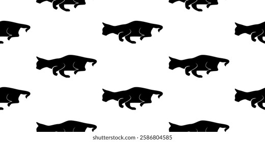 cat pattern background. cat silhouette pattern background. Seamless pattern with silhouettes of cats.