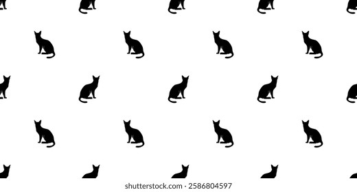 cat pattern background. cat silhouette pattern background. Seamless pattern with silhouettes of cats.