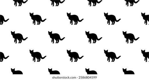 cat pattern background. cat silhouette pattern background. Seamless pattern with silhouettes of cats.