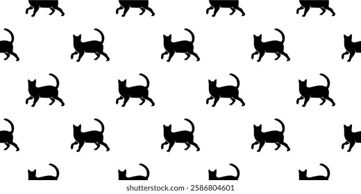 cat pattern background. cat silhouette pattern background. Seamless pattern with silhouettes of cats.