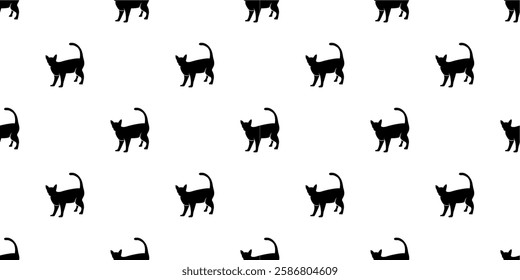 cat pattern background. cat silhouette pattern background. Seamless pattern with silhouettes of cats.