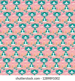 cat pattern Background Vector