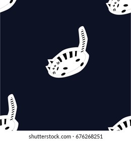 cat pattern black background seamless pattern vector illustration