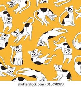 Cat pattern design. Seamless pattern background.