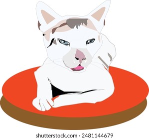 Cat pattern original design and digital drawing. Can be used in web, wallpaper, ceramic and fabric designs.