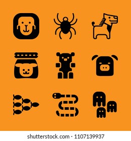 cat, pattern, predator and moth icon set. Vector illustration for web and design.