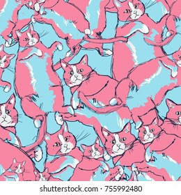 Cat pattern seamless