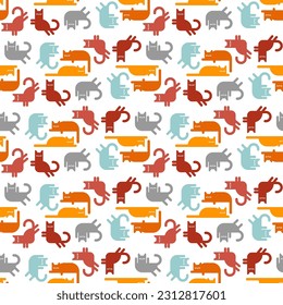 Cat pattern seamless. pat background. Baby fabric texture