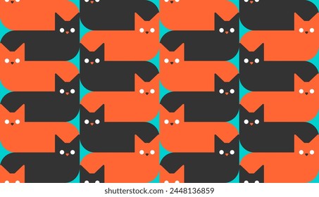 Cat Pattern seamless. pet Background Kids fabric ornament