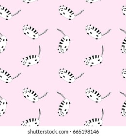 cat pattern seamless pattern pink background vector illustration