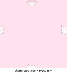 cat pattern seamless pattern pink background vector illustration 