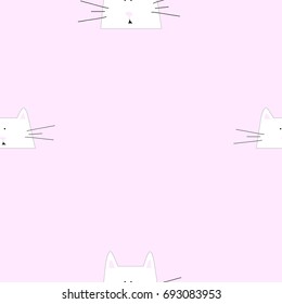 cat pattern seamless pattern pink background vector illustration 