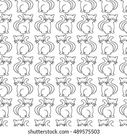 cat pattern seamless vector